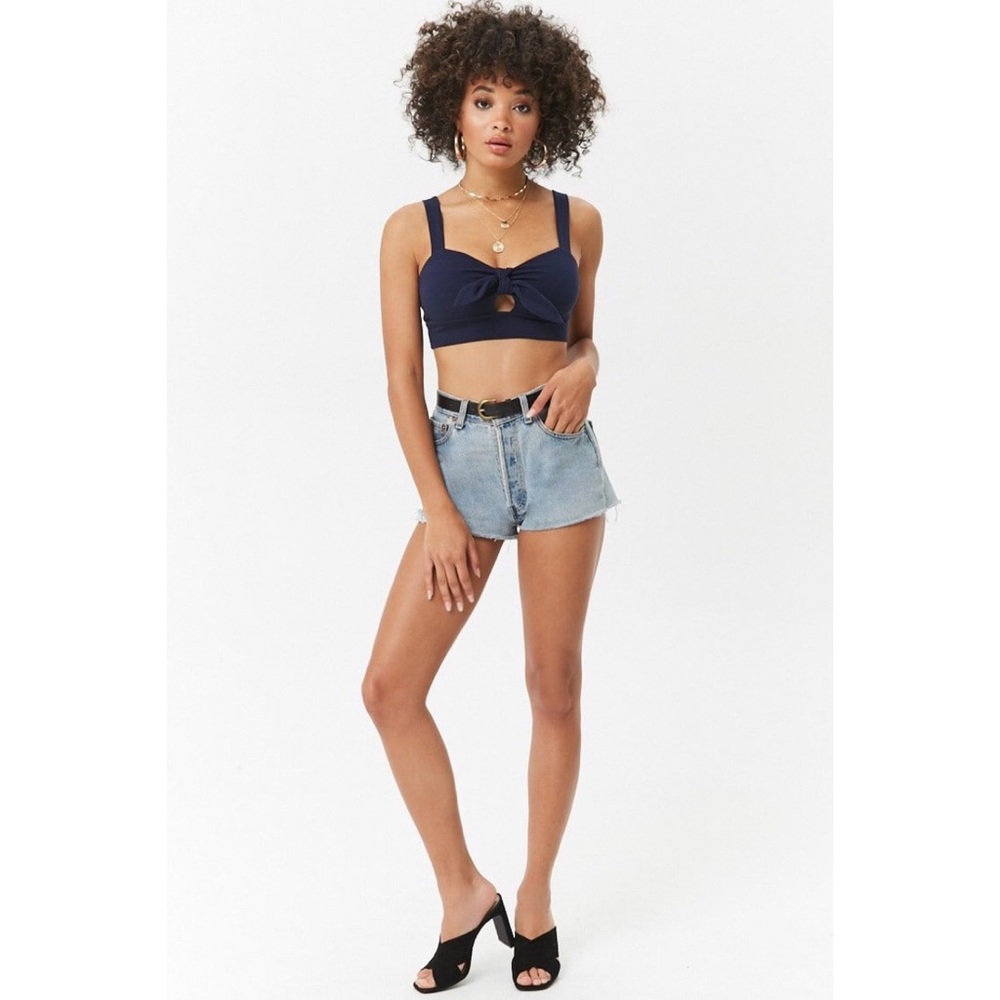 Forever 21 Tie-Front Cutout Crop Top